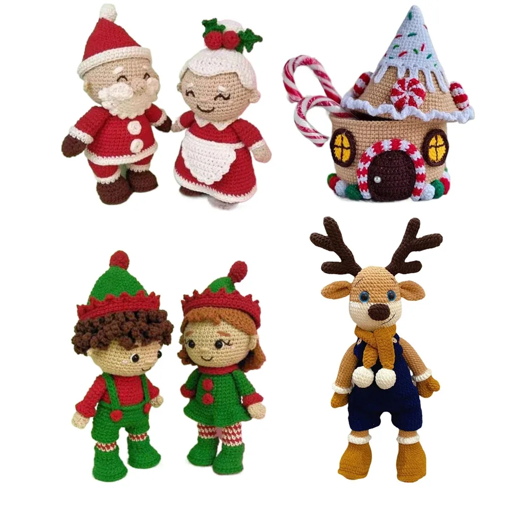 Kit Natal 3 Peças: Papai Noel, Mamãe Noel e Rena